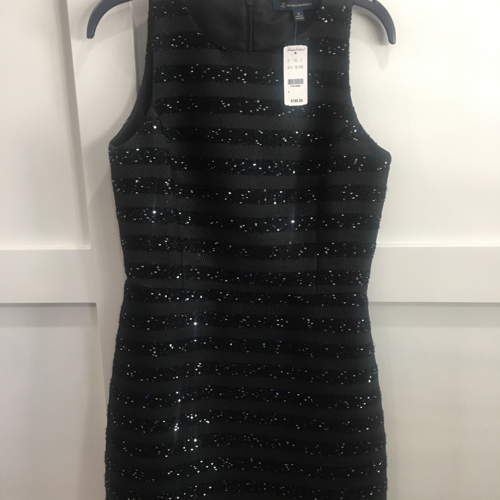 Brand Nwt Brooks Brothers Black Boucle Dress